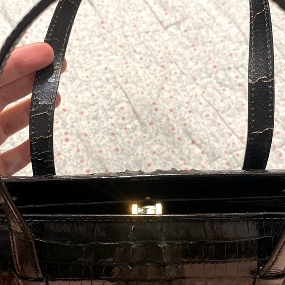 Vintage 60’s Malaysia Reptile House Crocodile Handbag - Picture 10 of 11